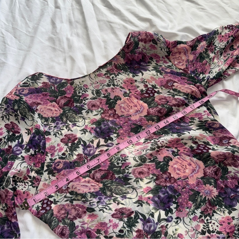 Vintage Willi of California Floral Midi Dress | Size 12 | Cottagecore Vibes 🌿🌸 - Picture 3 of 5